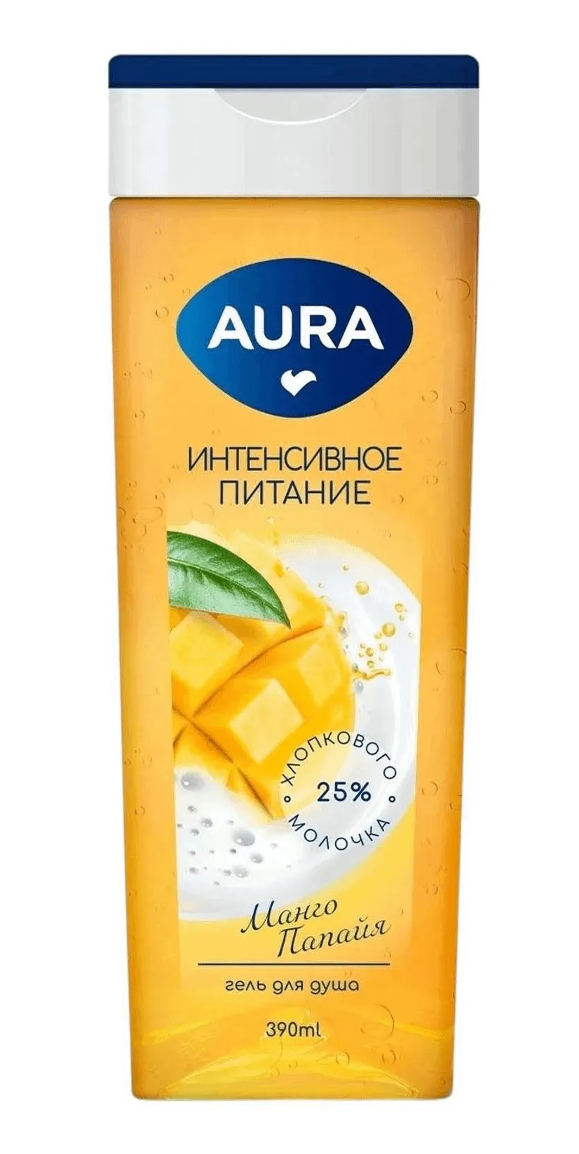 Aura Гель для душа, гель для душа, 390 мл, 1 шт, манго + папайя фото