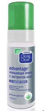 Clean&amp;Clear Advantage пенка очищающая с экстрактом алоэ, пенка для лица, 150 мл, 1 шт. фото