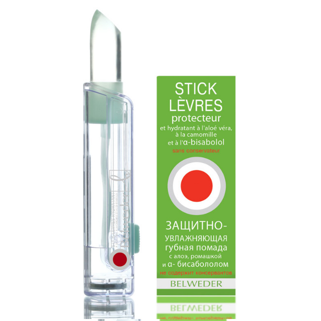 Belweder Помада защитно-увлажняющая с алоэ, ромашкой и бисабололом, помада, 4 г, 1 шт. фото