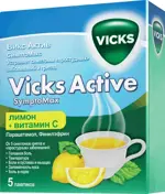 Викс Актив СимптоМакс, порошок для приготовления раствора для приема внутрь, 5 г, 5 шт, лимон фото