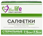 New Life Салфетки марлевые стерильные, 7.5 х 7.5 см, 10 шт, 8 сложений фото