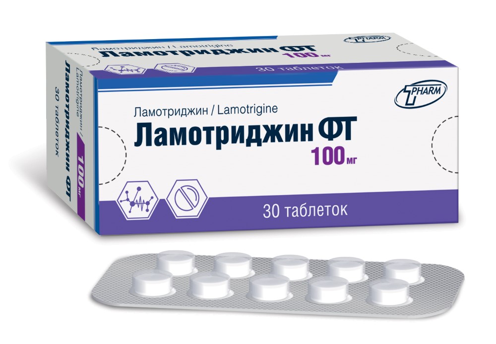 Ламотриджин ФТ, 100 мг, таблетки, 30 шт. фото