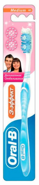 Oral-B 3-Effect Деликатное Отбеливание Зубная щетка, щетка зубная, 1 шт, средней жесткости фото
