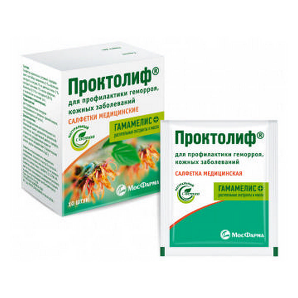 Проктолиф Салфетки медицинские, салфетки медицинские, 10 шт, 135х160мм фото