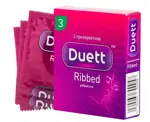 Презервативы Duett Ribbed, 3 шт, ребристые фото