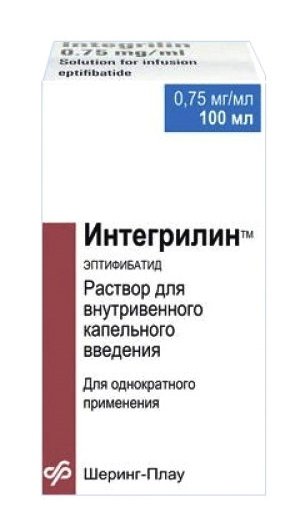 Интегрилин, 0.75 мг/мл, раствор для внутривенного введения, 100 мл, 1 шт. фото