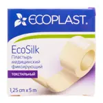 Ecoplast Ecosilk Пластырь фиксирующий, 1.25х500 см, пластырь медицинский, 1 шт, шелковая основа фото