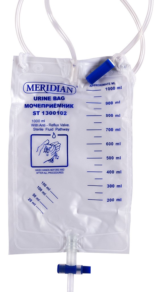 Meridian Мочеприемник стандартный прикроватный, 1000 мл, 1 шт, ST1300102 фото