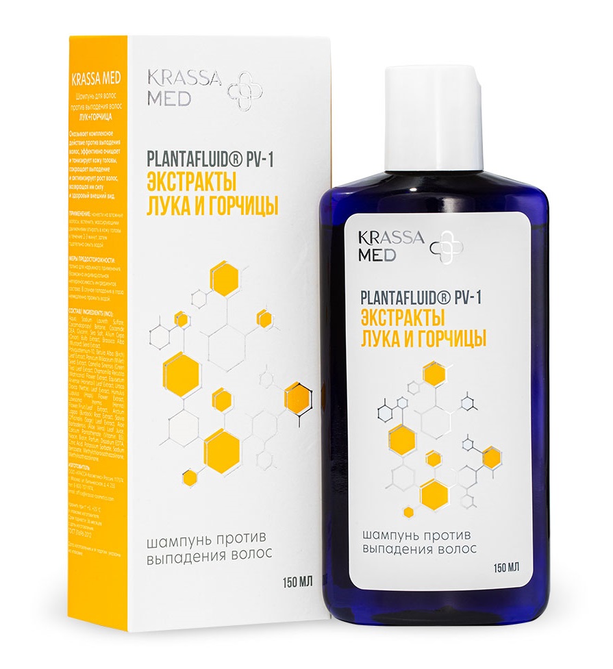 Krassa Med Шампунь против выпадения волос, шампунь, 150 мл, 1 шт, лук + горчица фото