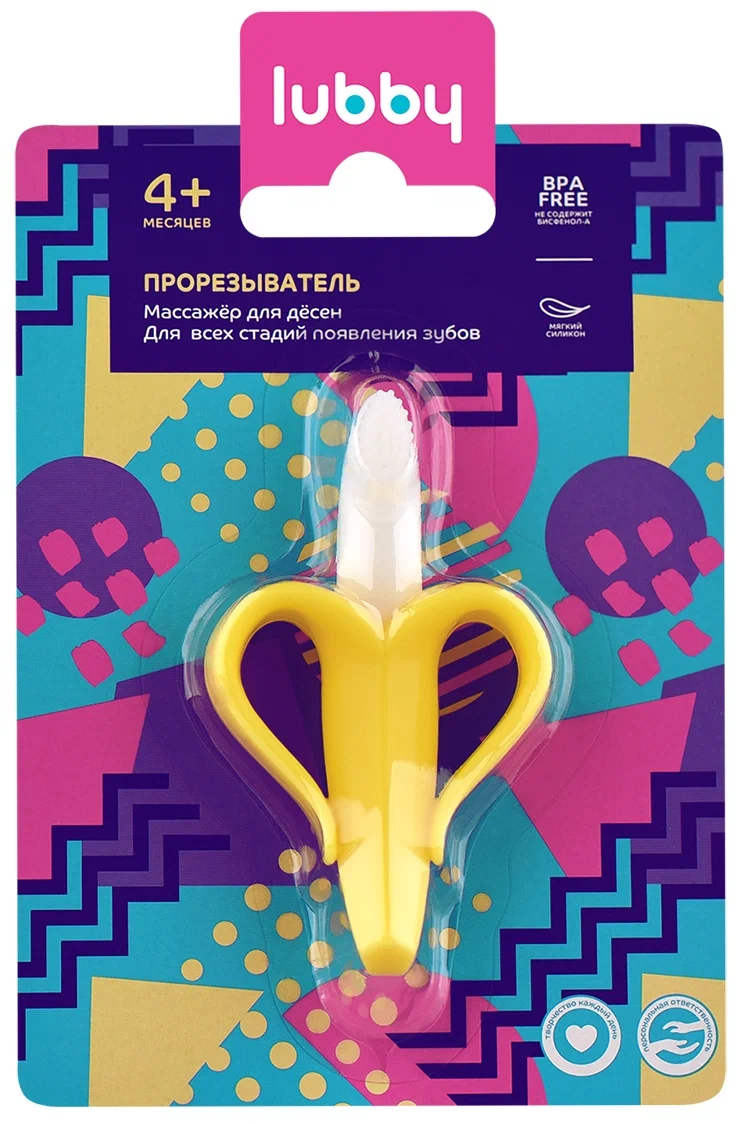 Lubby Прорезыватель Банан, 4+ мес, 1 шт, арт. 20153 фото
