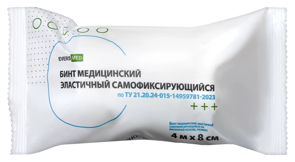 Evers med Бинт эластичный самофиксирующийся на вискозной основе, 8 см х 4 м, 1 шт. фото