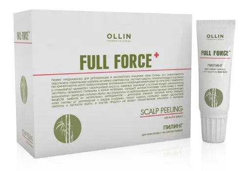 Ollin Full Force пилинг для кожи головы с экстрактом бамбука, пилинг, 15 мл, 10 шт. фото