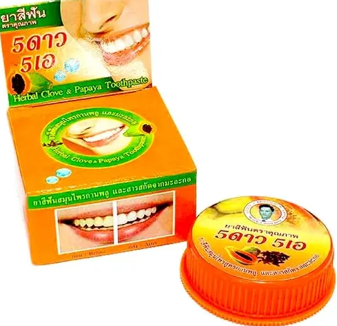 5 Star cosmetic Зубная паста на травах, зубная паста, 25 г, 1 шт, папайя фото