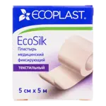 Ecoplast Ecosilk Пластырь фиксирующий, 5 см х 5 м, пластырь медицинский, 1 шт, шелковая основа фото