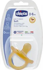 Chicco Physio Soft Пустышка латексная ортодонтическая 0-6 мес, 1 шт. фото