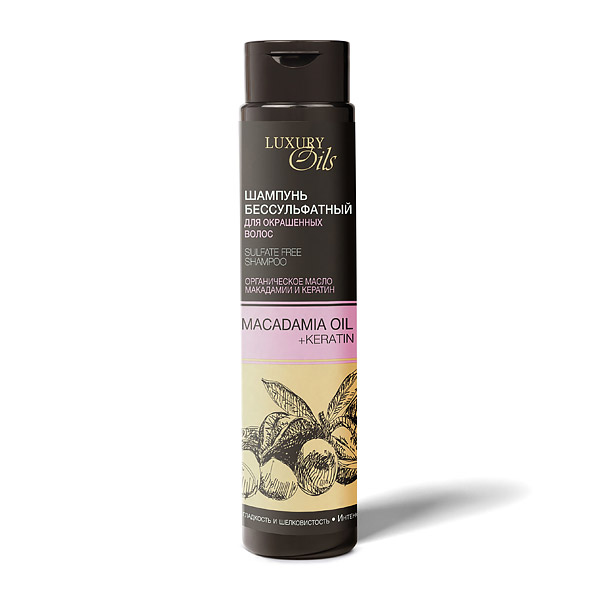 Luxury Oils Macadamia Oil Шампунь бессульфатный для окрашенных волос, шампунь, 350 мл, 1 шт. фото