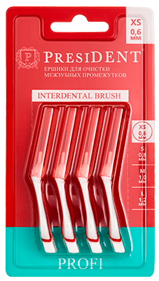PresiDENT Profi Межзубные ершики, XS, 4 шт. фото