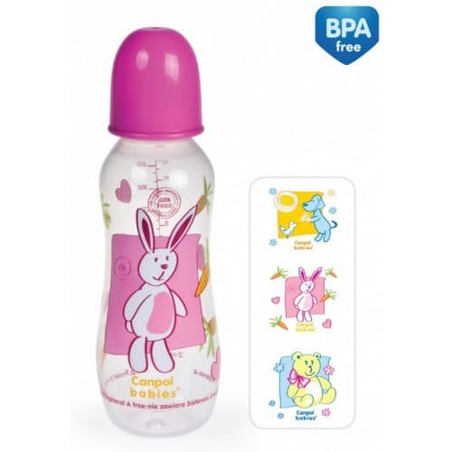Canpol Africa Бутылочка с узким горлышком и силиконовой соской, 330 мл, 1 шт, цвет в ассортименте, 12+ мес, арт. 59/205 фото