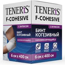 Teneris F-Cohesive Бинт когезивный самофиксирующийся, 6 см х 4 м, 1 шт, белого цвета, с латексом фото