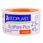 Ecoplast Ecopore Plus Пластырь фиксирующий, 2.5х500 см, 1 шт, нетканая основа фото