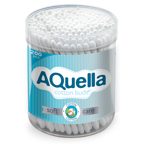 Aquella Ватные палочки, ватные палочки в стакане, 200 шт. фото