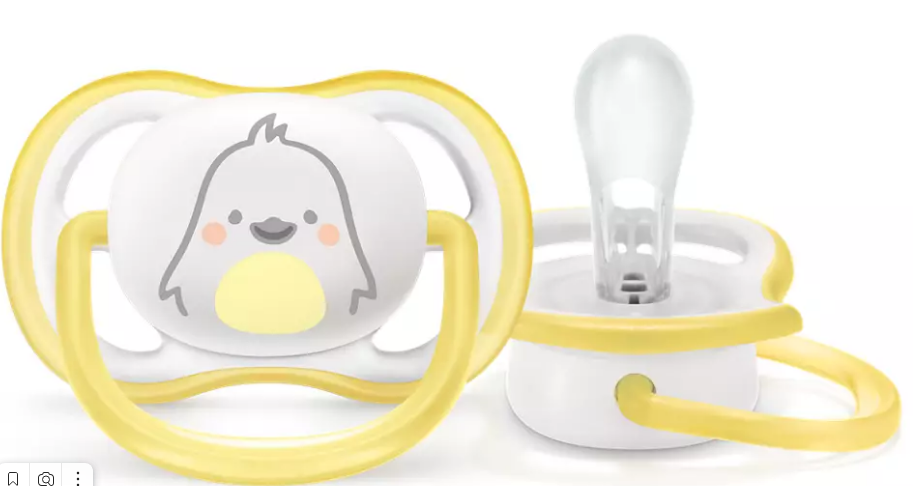 AVENT Ultra Air Animals Пустышка силиконовая ортодонтическая с футляром, 0-6 месяцев, 2 шт, арт. SCF086/26 фото