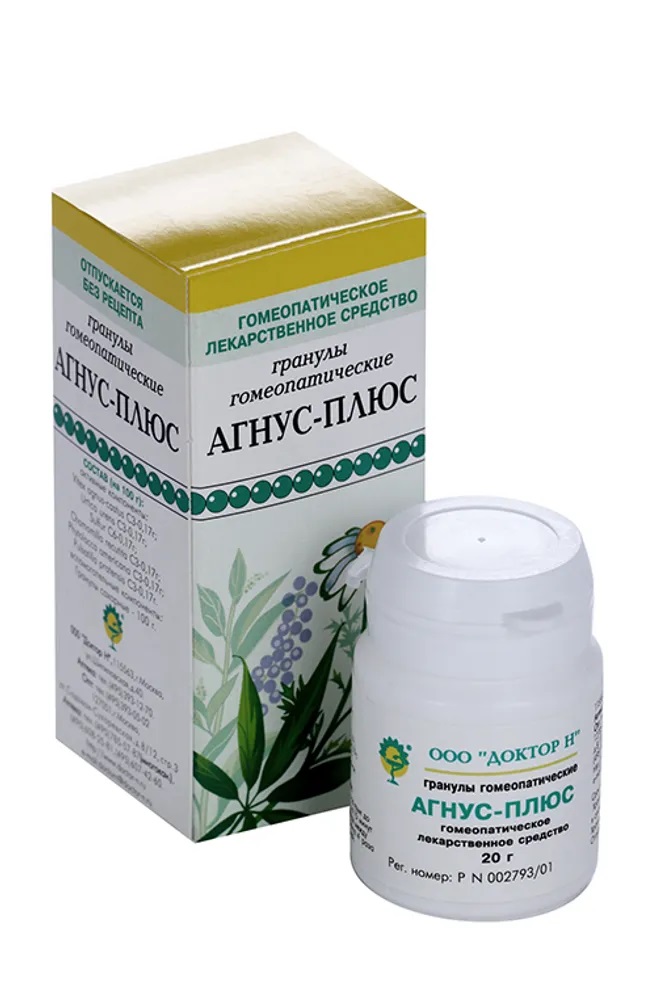 Агнус-плюс, гранулы гомеопатические, 20 г, 1 шт. фото