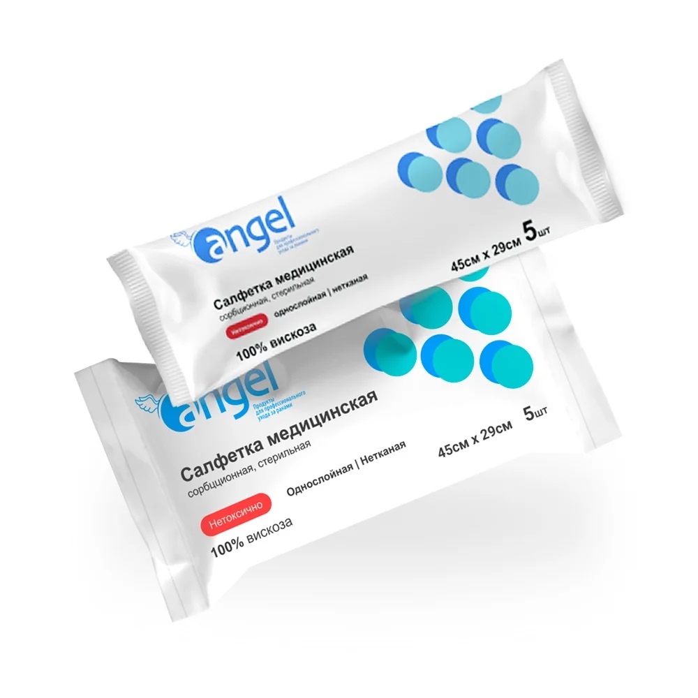 Evers Med Салфетки медицинские сорбционные стерильные нетканые однослойные, 45 см х 29 см, салфетки стерильные, 5 шт. фото