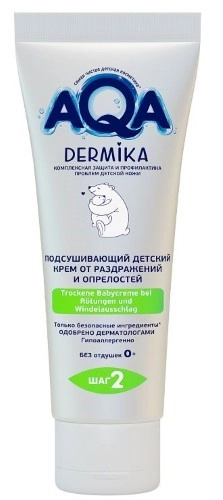 AQA dermika подсушивающий детский крем от раздражений и опрелостей, крем, 75 мл, 1 шт. фото