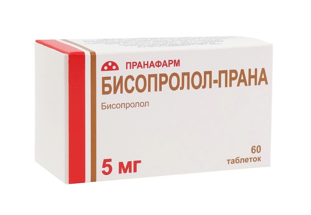 Бисопролол-Прана, 5 мг, таблетки, покрытые пленочной оболочкой, 60 шт. фото