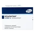 Ксалатан, 0.005%, капли глазные, 2.5 мл, 3 шт. фото