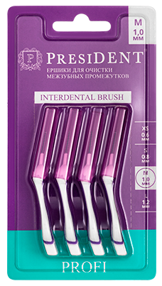 PresiDENT Profi Межзубные ершики, M, 4 шт. фото