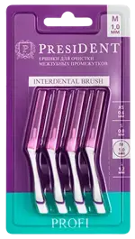 PresiDENT Profi Межзубные ершики, M, 4 шт. фото