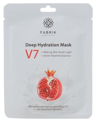 Fabrik Cosmetology V7 маска для лица тканевая витаминная, маска, 1 шт, гранат фото