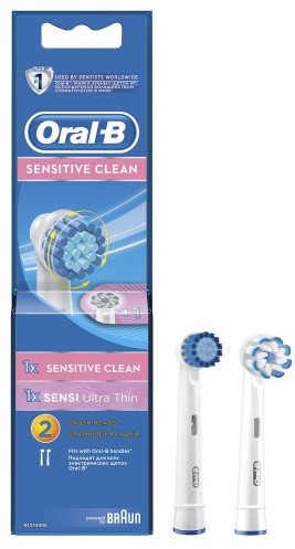 Oral-B Sensitive Clean Насадка для электрической зубной щетки, 2 шт, SensClean EBS17 + Ultra Thin EB60 фото