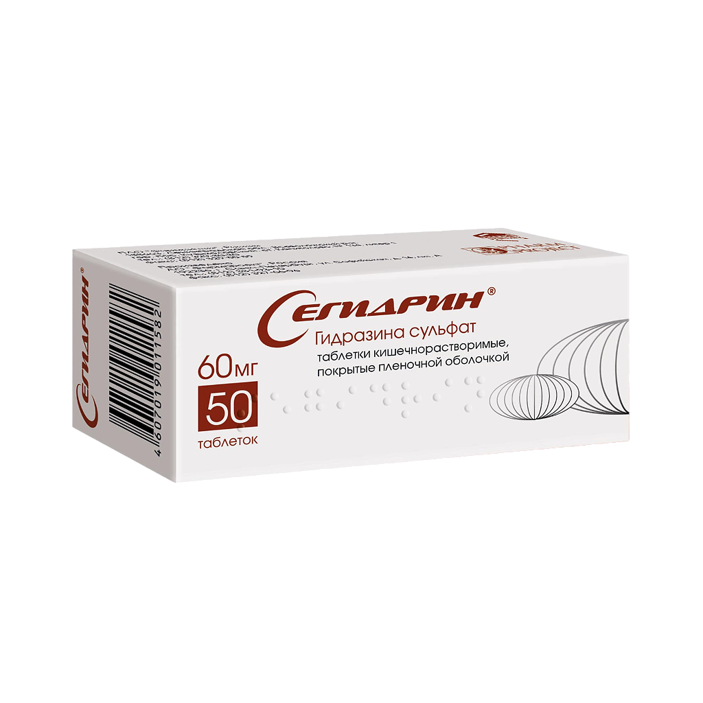 Сегидрин, 60 мг, таблетки кишечнорастворимые, покрытые пленочной оболочкой, 50 шт. фото