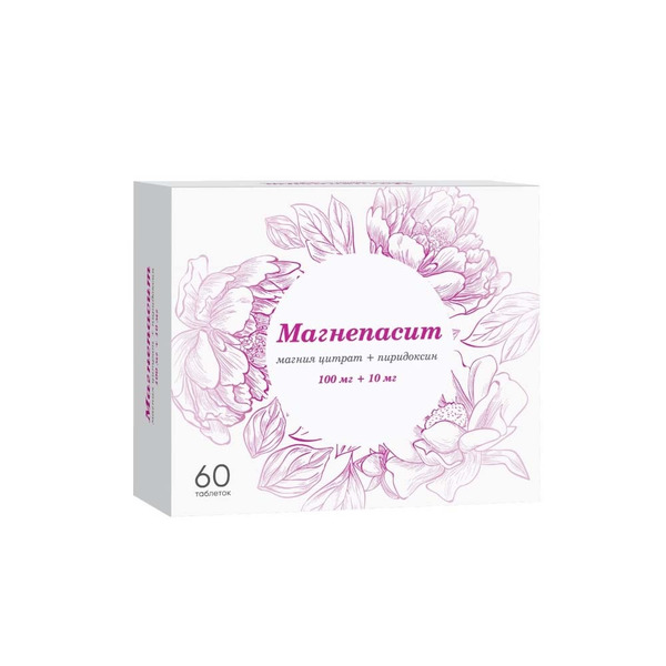 Магнепасит, 100 мг+10 мг, таблетки, покрытые пленочной оболочкой, 60 шт. фото