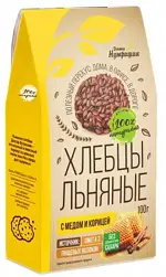 Доктор Нутришин Хлебцы льняные, хлебцы, 100 г, 1 шт, мёд + корица фото