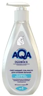 AQA  dermika смягчающий гель-масло для купания малыша, гель-масло, 250 мл, 1 шт. фото 