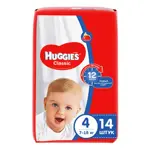 Huggies Classic Подгузники детские одноразовые, р. 4, 14 шт, 7-18 кг фото