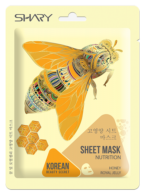 Shary маска на тканевой основе Мед и маточное молочко, маска для лица, 1 шт, для всех типов кожи фото