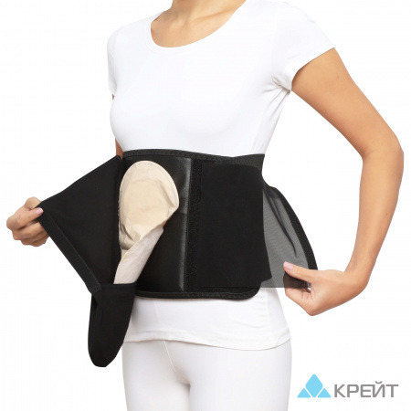Крейт Бандаж послеоперационный с отверстием для стомы, р. 4, бандаж, 1 шт, черный, арт. Б-339/90 фото