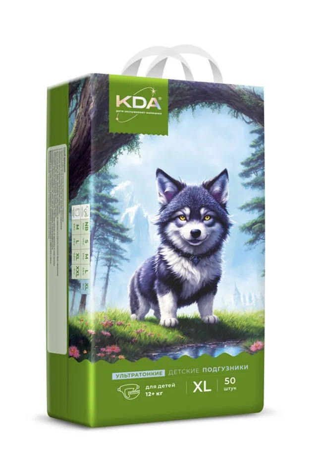 КДА Кидс Подгузники детские ультратонкие, размер XL, 50 шт, 12+ кг фото