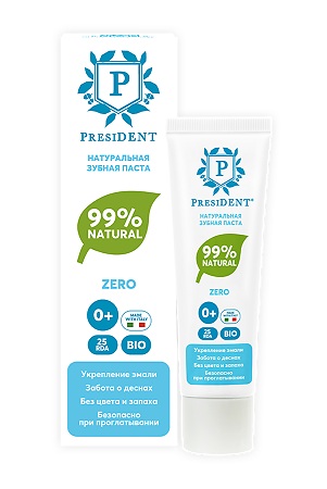PresiDENT Zero Зубная паста детская 0+ 25 RDA, паста зубная, 32 г, 1 шт, малина, для детей с рождения фото