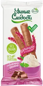 Умные сладости амарантовые батончики в молочно-шоколадной глазури, батончик, 20 г, 1 шт, сливочная начинка фото