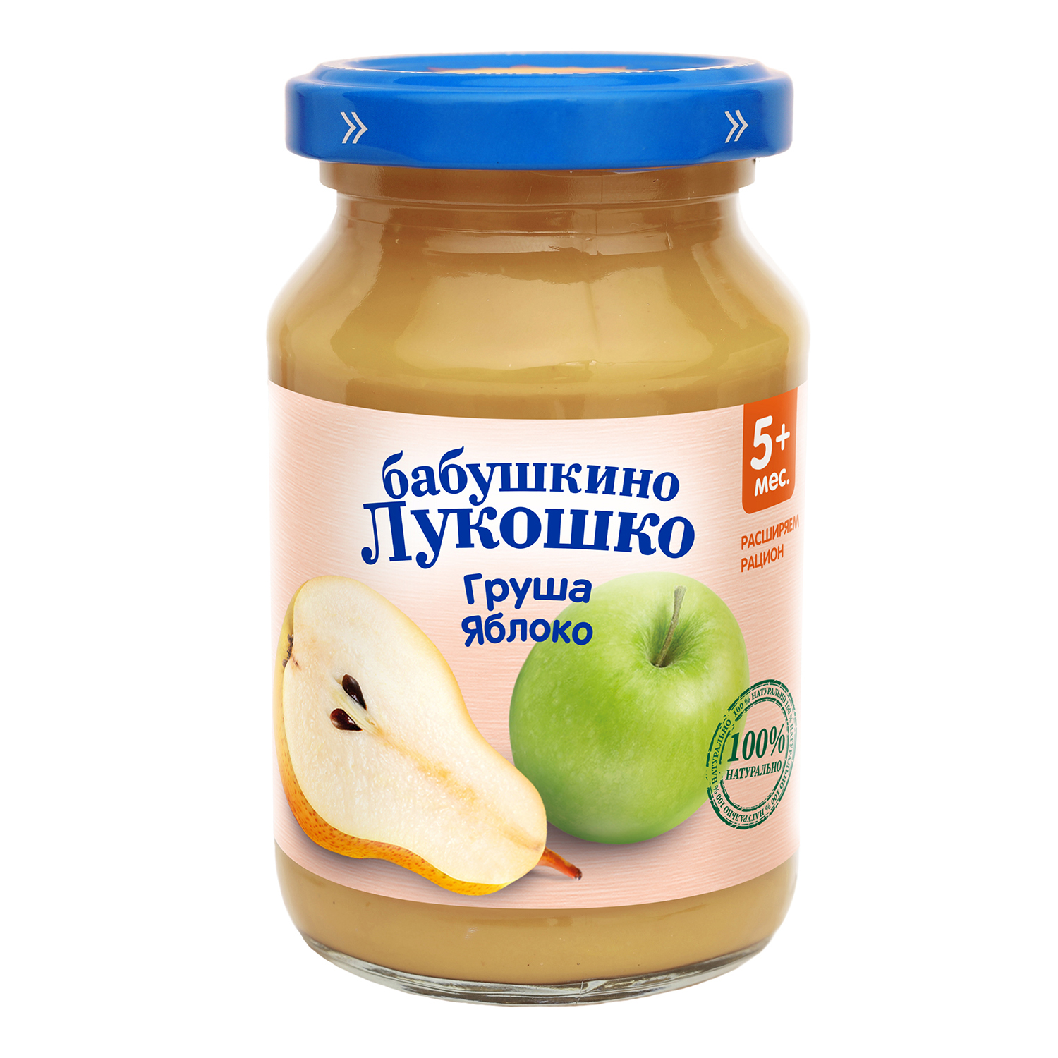 Бабушкино Лукошко детское пюре, пюре, 190 г, 1 шт, яблоко + груша фото