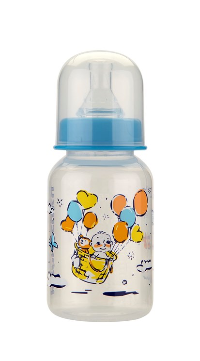 Курносики Бутылочка с силиконовой соской 0+, 125 мл, 1 шт, цвет в ассортименте, с рисунком, арт. 11142 фото