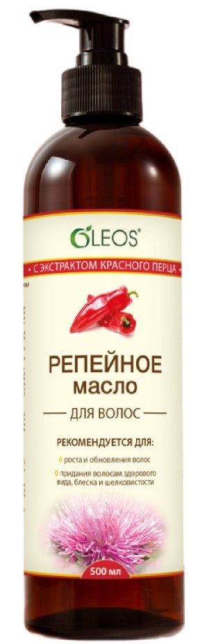 Oleos Масло репейное с экстрактом красного перца, масло косметическое, 500 мл, 1 шт. фото