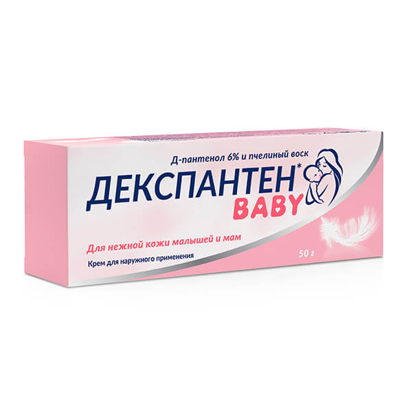 Декспантен Baby крем с Д-пантенолом, 6%, крем для детей, 50 г, 1 шт, пчелиный воск фото