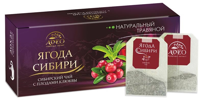Ягода Сибири, фиточай, 2 г, 20 шт, клюква фото